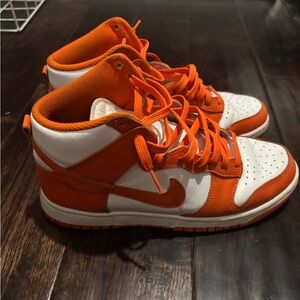 Nike Dunks High Orange and White Sneakers